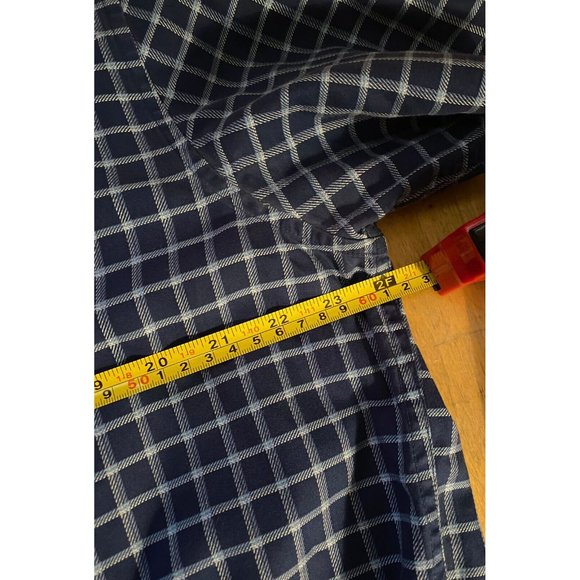 Robert Graham Long Sleeve Shirt Mens XL Plaid Check Blue Floral Flip Cuff - Picture 9 of 10